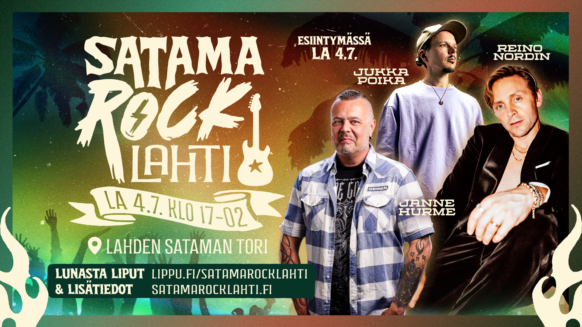 Satamarock Lahti la 4.7. — Reino Nordin, Jukka Poika, Janne Hurme
