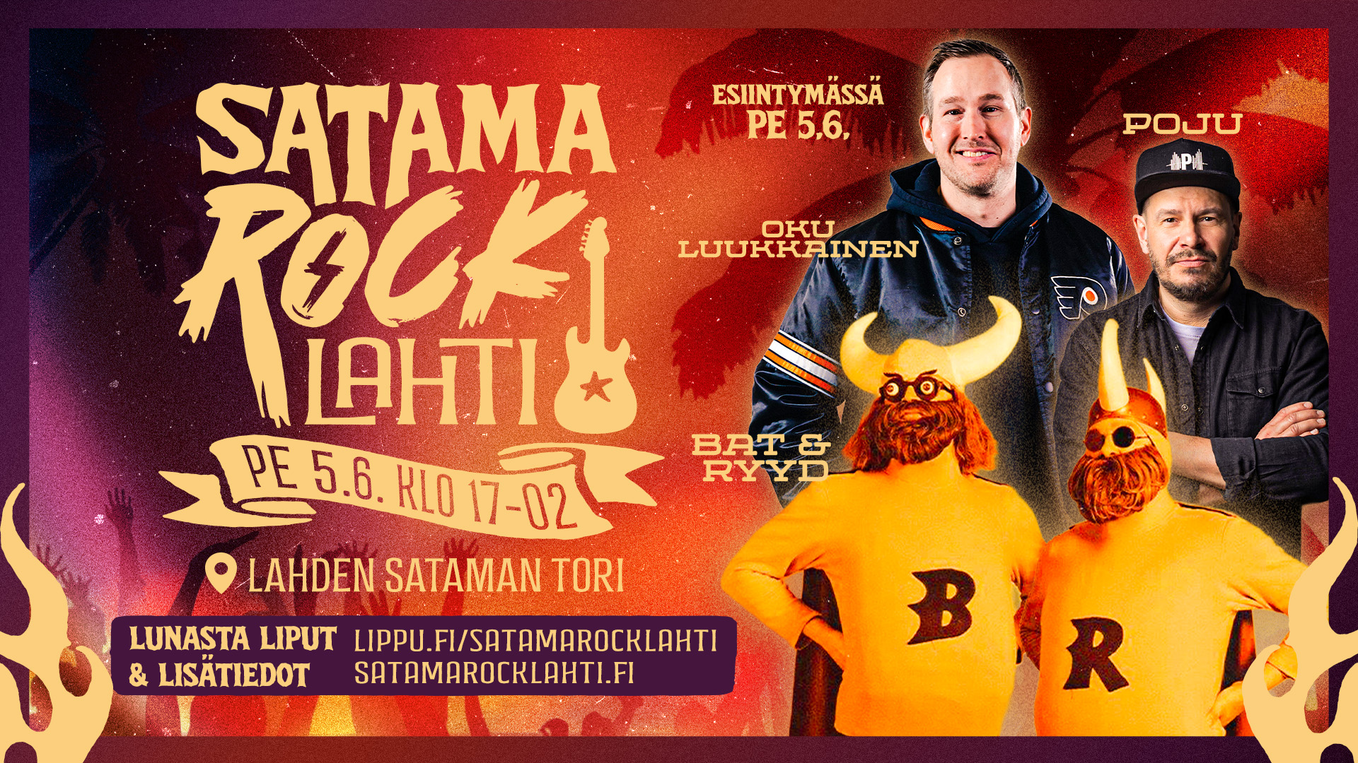 Satamarock Lahti pe 5.6. — Oku Luukkainen, Poju, Bat & Ryyd